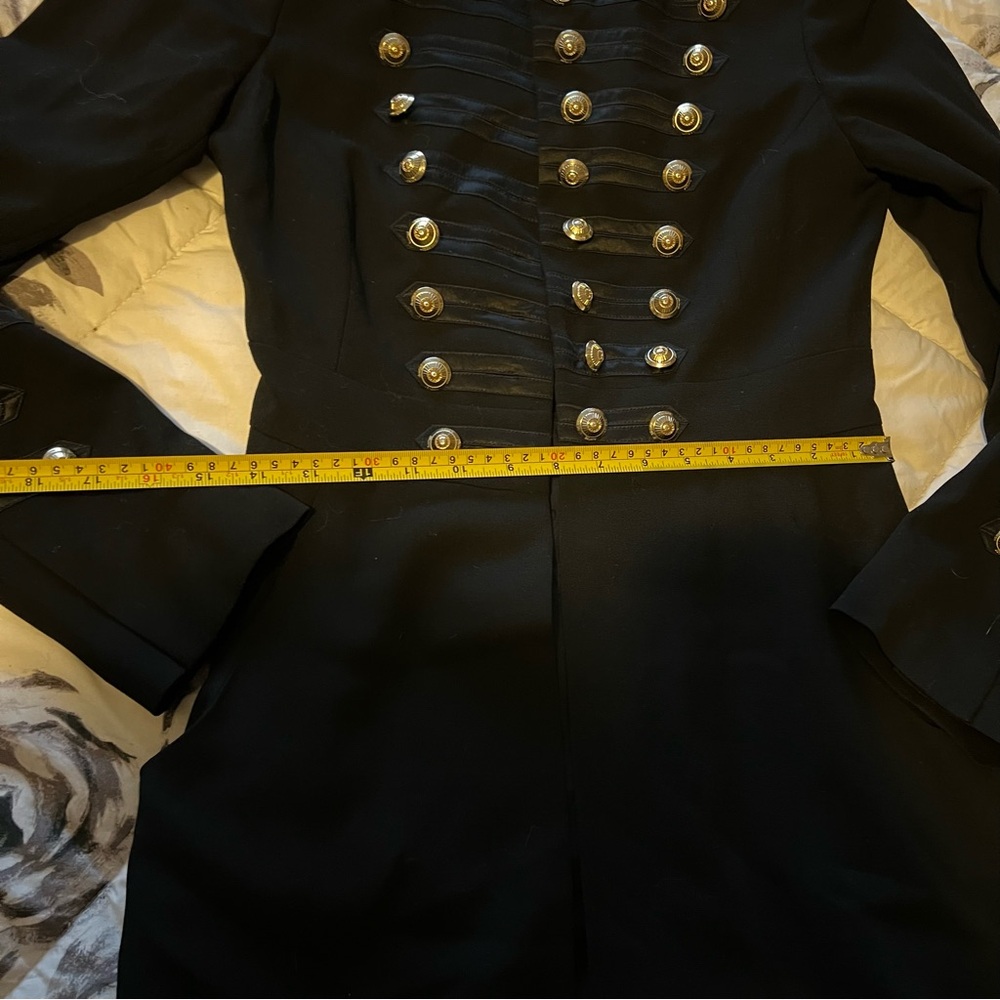 Temperley London Black Military Coat with Silver Buttons - Picture 5 of 11